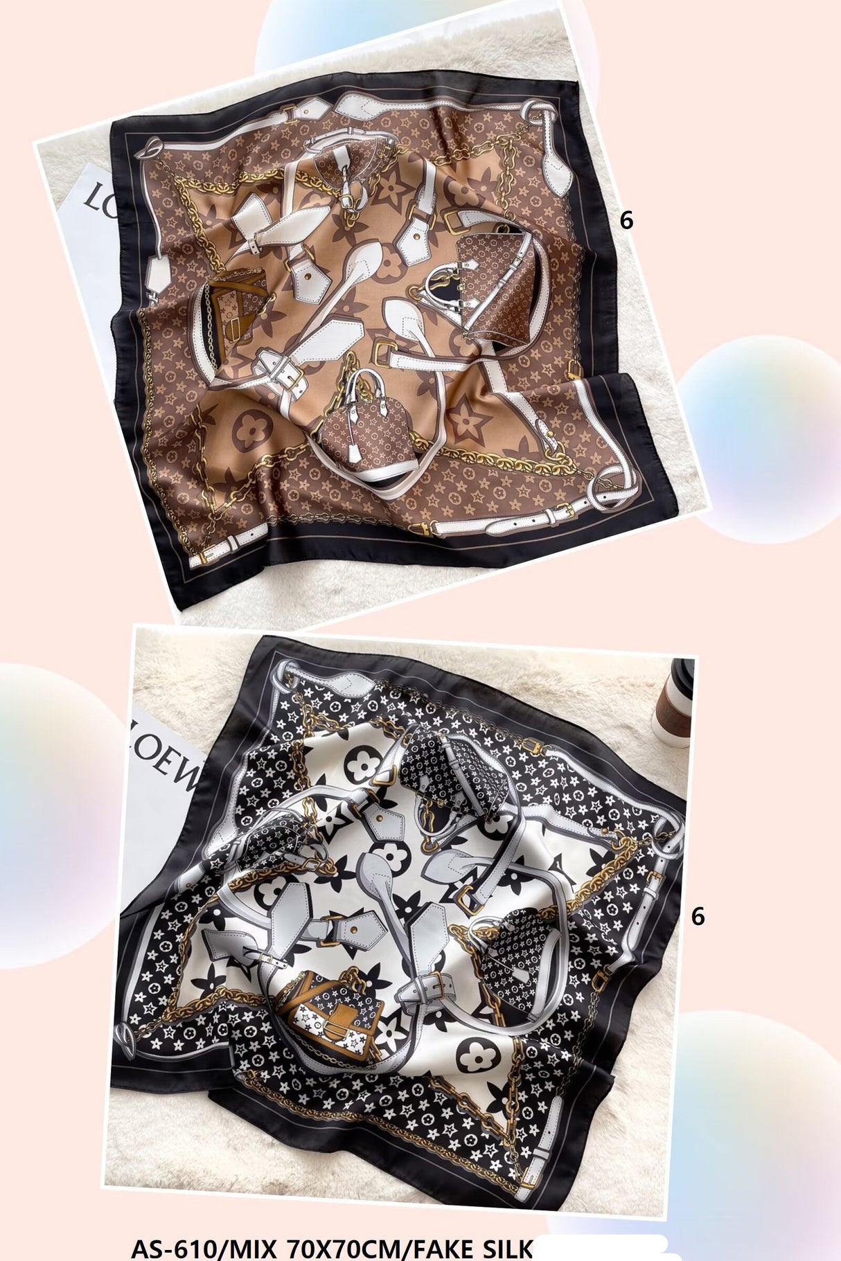 Fashion Silk Scarf #AS610MIX (12PC)
