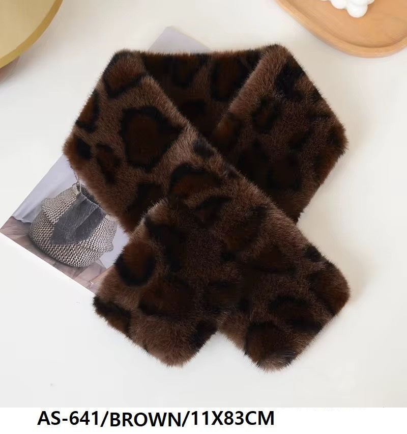 Fashion Leopard Fur Scarf #AS641 - Brown (PC)