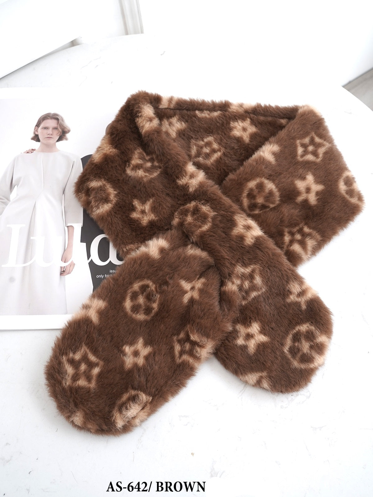 Fashion Fur Neck Scarf #AS642 - Brown (PC)