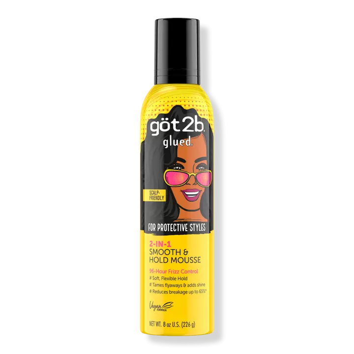got2b Glued 2-IN-1 Protective Styles 2-in-1 Smooth & Hold Mousse 8oz (PC)