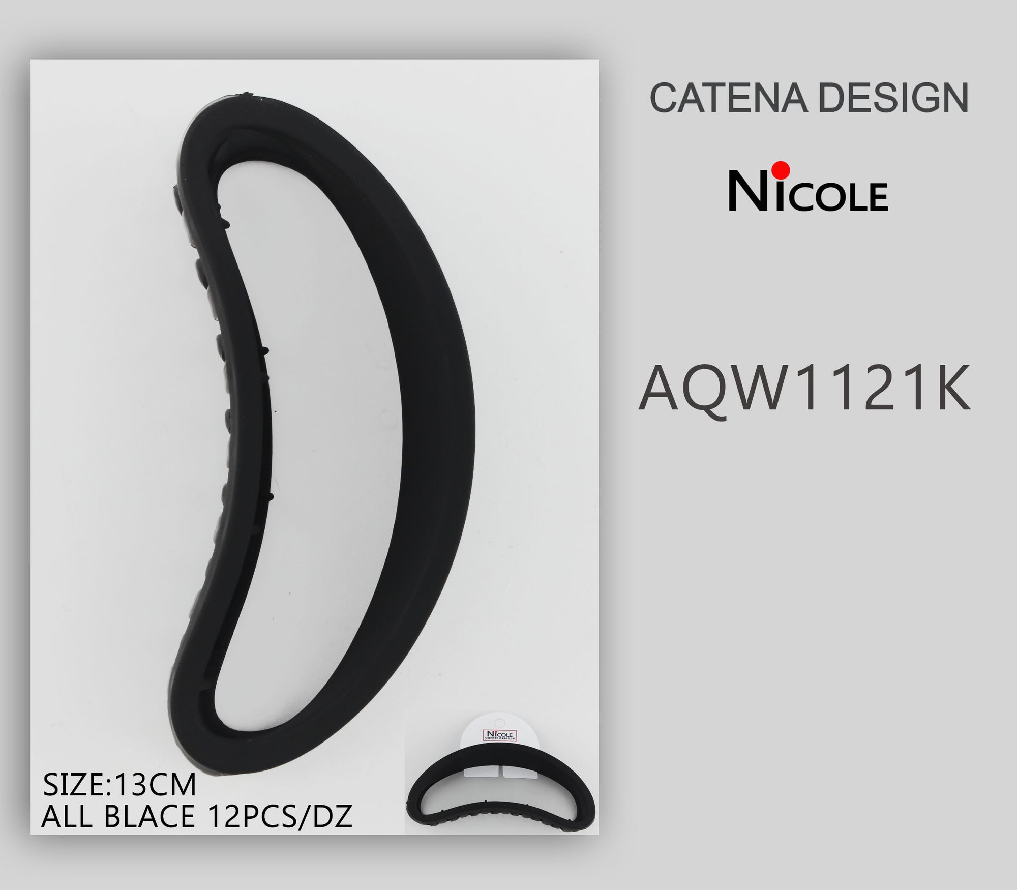Fashion Hairclips #AQW1121K- Black (12PC)