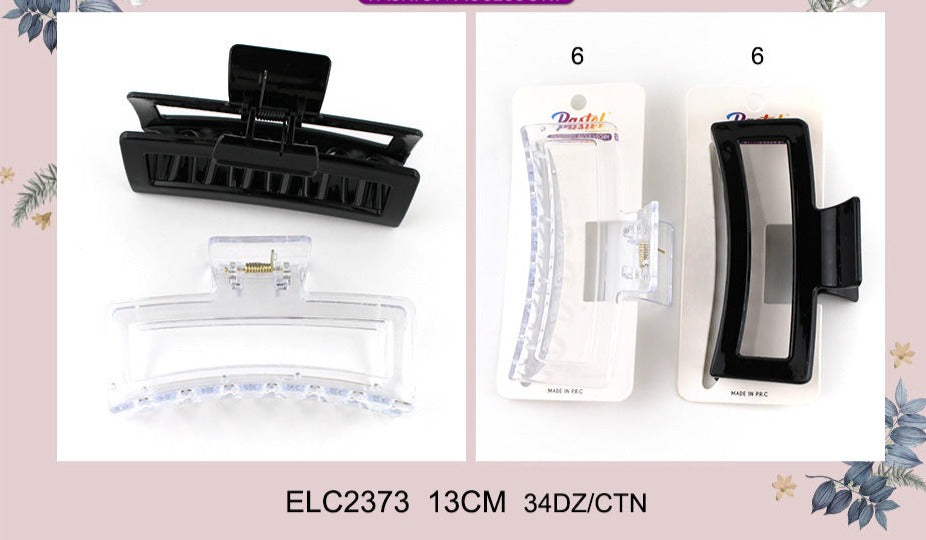 Fashion Hairclips #ELC2373 - Black / White (12PC)