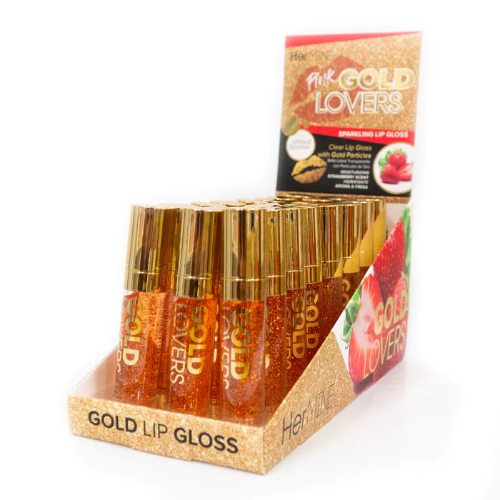 HerMINE Gold Lovers Sparkling Lip Gloss #HGLS (24PC)