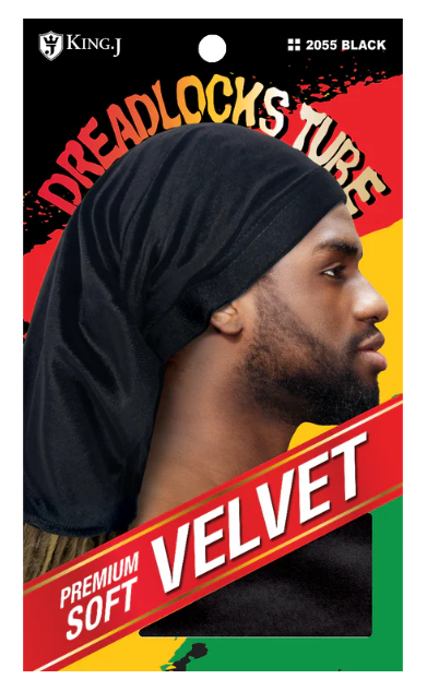 #2055 King J Velvet Dreadlock Tube - Black (6PC)
