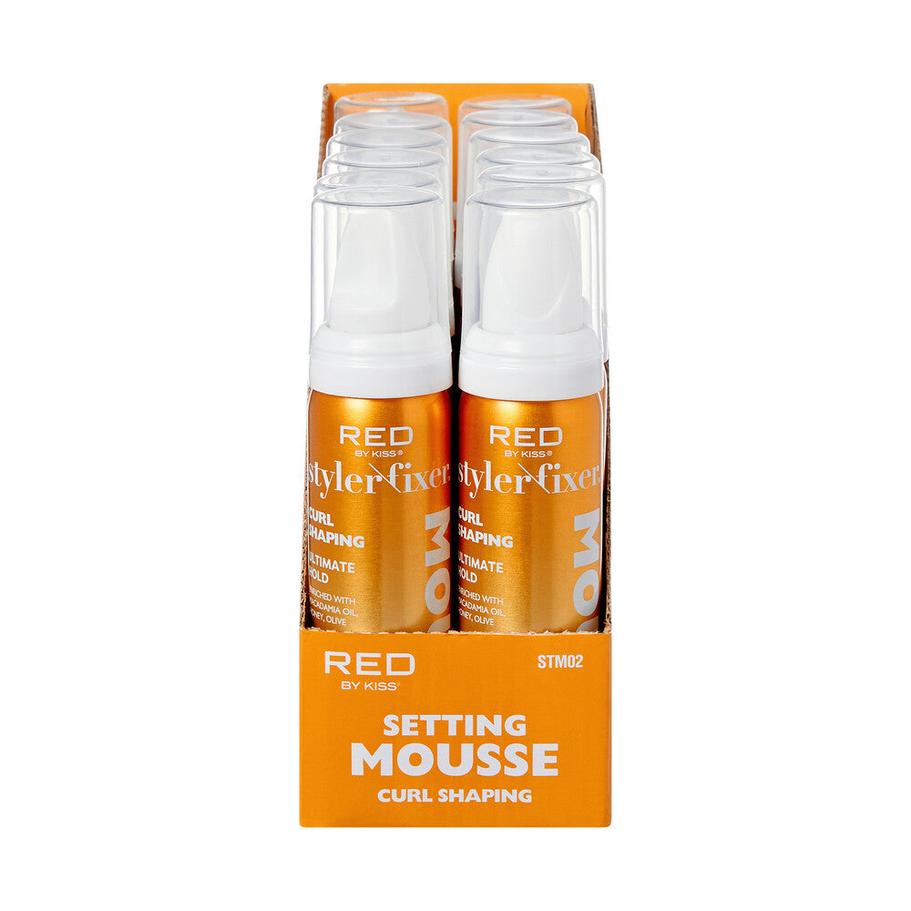 #STM02 Red by Kiss Styler Fixer Curl Shaping Setting Mousse (12PC)