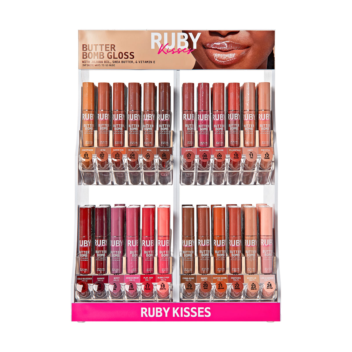 Kiss Butter Bomb Gloss SET #RBLSET (144PC)