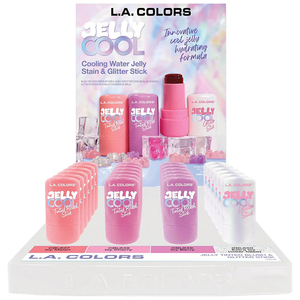 L.A. Colors Jelly Cool Blush Tint & Glitter Stick SET #CPD820 (24PC)