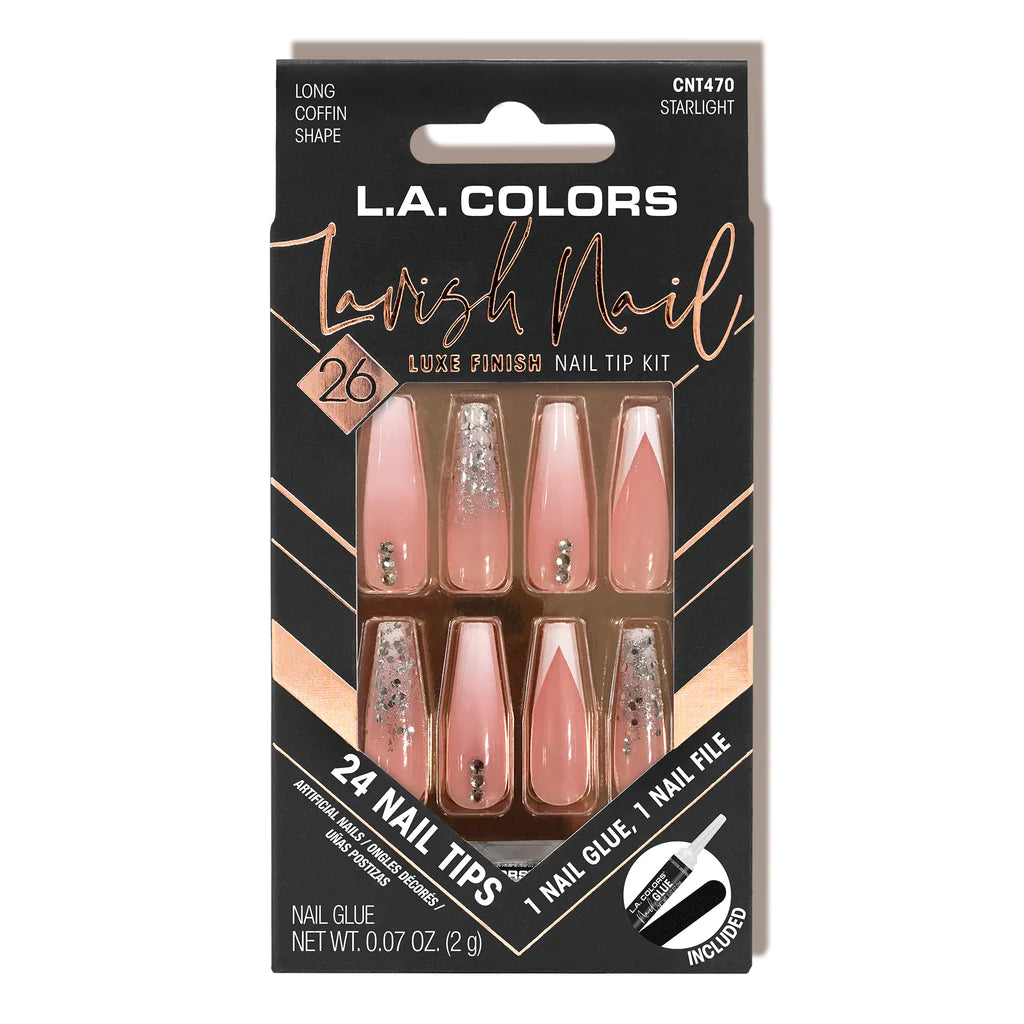 LA Colors Lavish Luxe Finish Nail Tip Kit #CNT470 - Starlight (3PC)