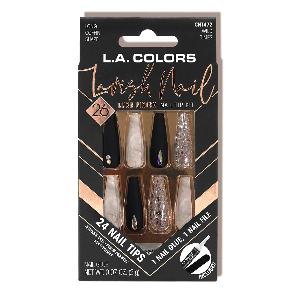 LA Colors Lavish Luxe Finish Nail Tip Kit #CNT472 - Wild Times (3PC)