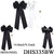 Fashion Long Tail Strand Hairbows #DHS335BW (12PC)