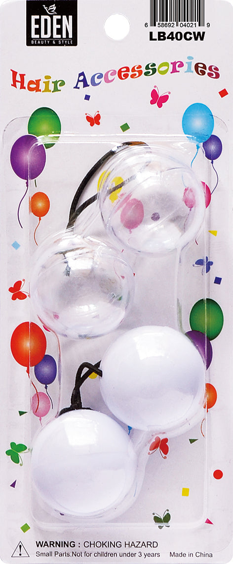 2 Ball / 40mm Ball Ponytail Holders - Multiple Colors (1PC/SINGLE)