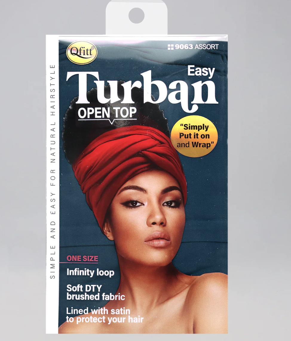 #9063 Qfitt Easy Open Turban - Assort (6PC)