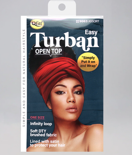 #9063 Qfitt Easy Open Turban - Assort (6PC)