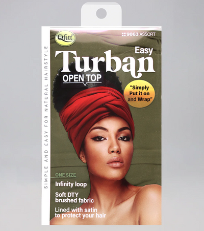 #9063 Qfitt Easy Open Turban - Assort (6PC)