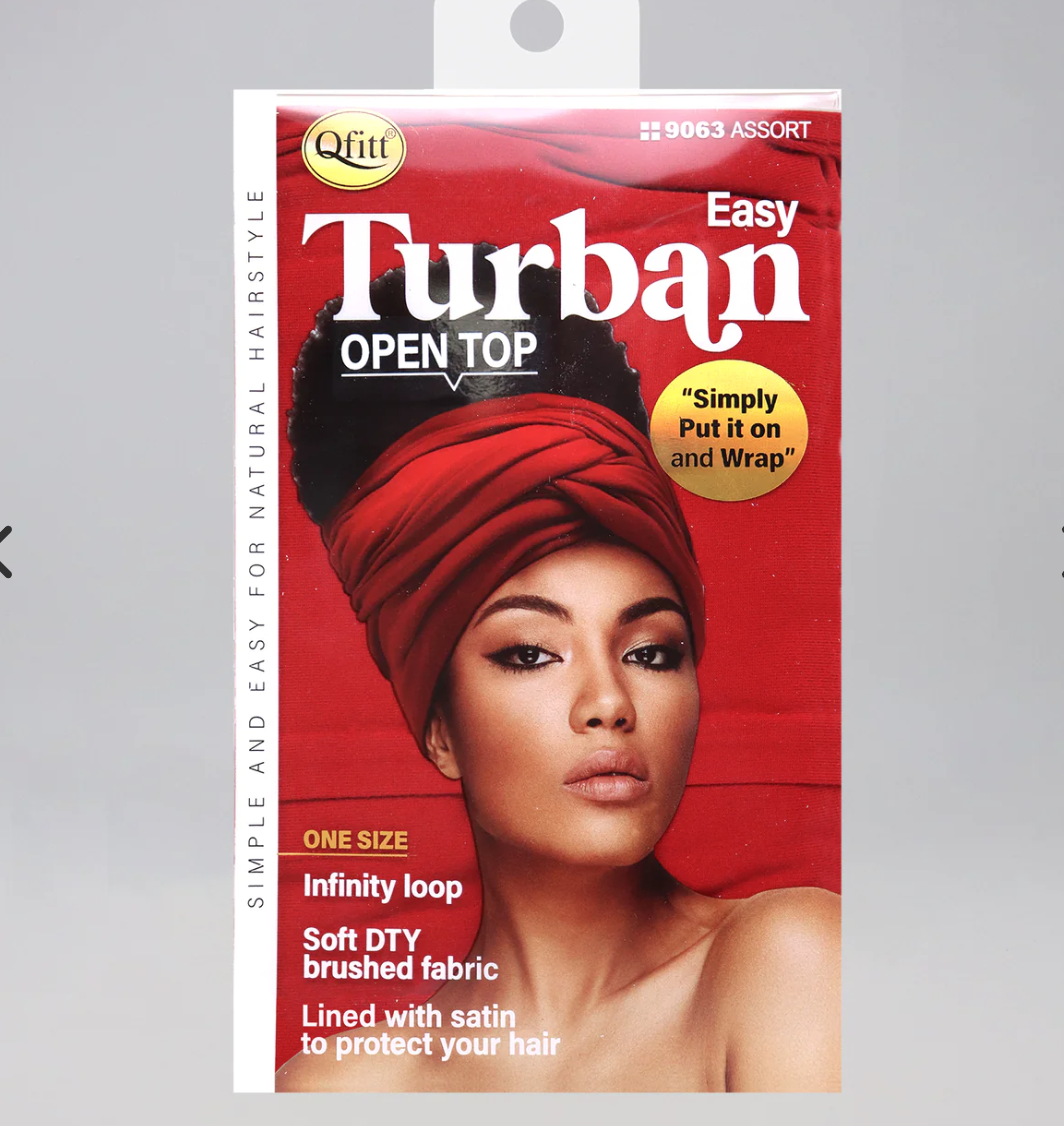 #9063 Qfitt Easy Open Turban - Assort (6PC)