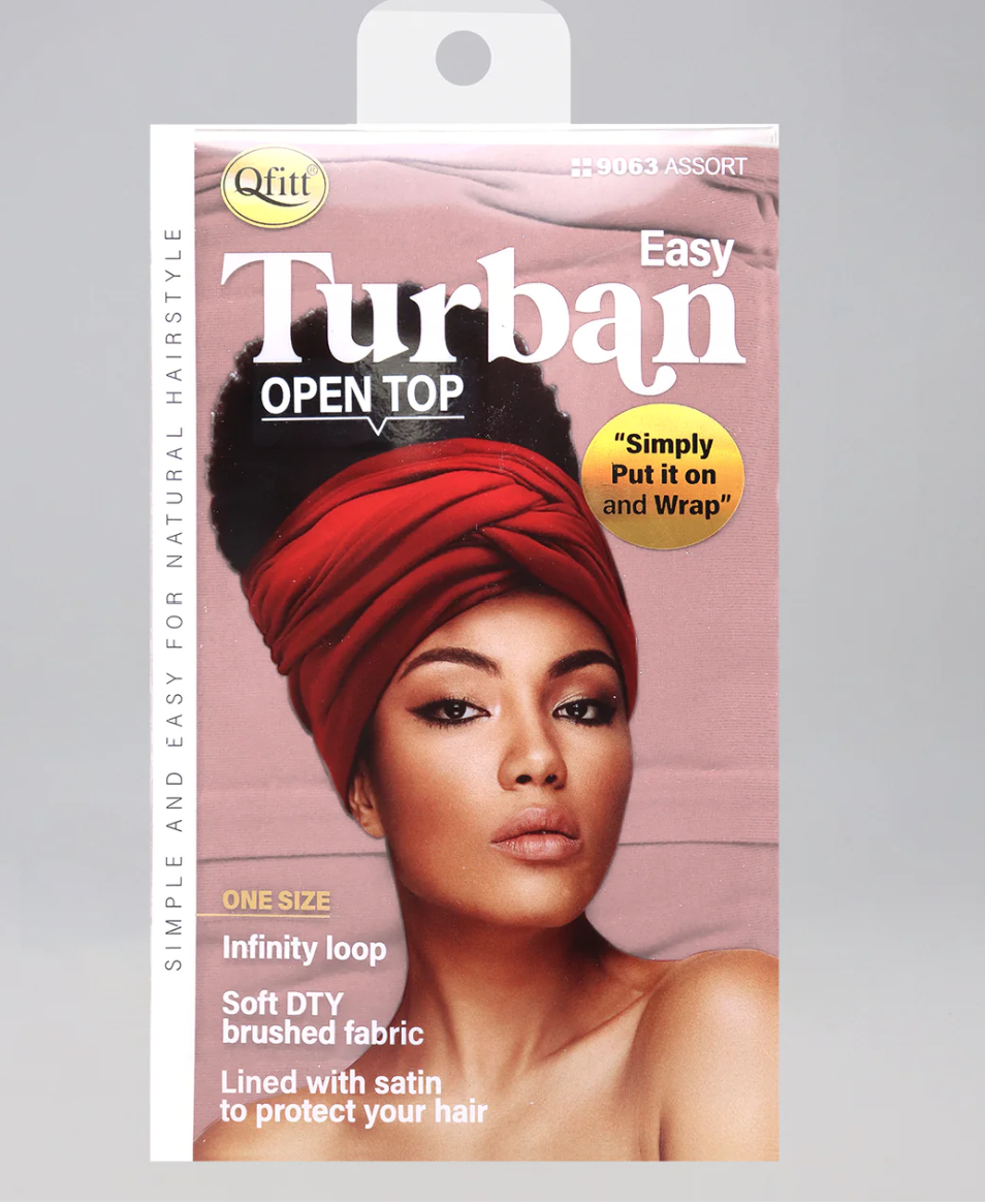 #9063 Qfitt Easy Open Turban - Assort (6PC)