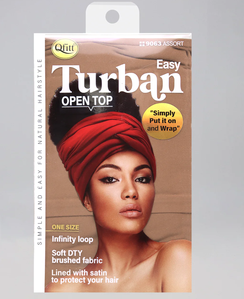 #9063 Qfitt Easy Open Turban - Assort (6PC)