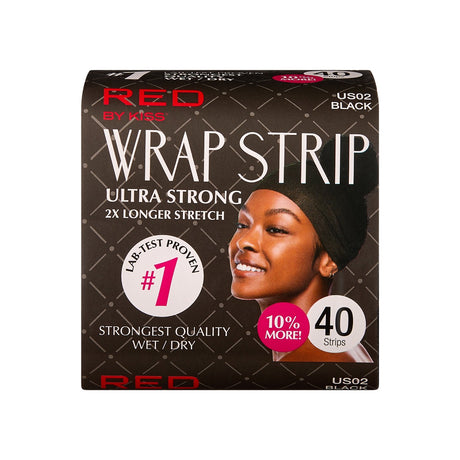Red by Kiss Wrap Strips Black 3.5" 40 Strips #US02J (6 PACK / BOX)