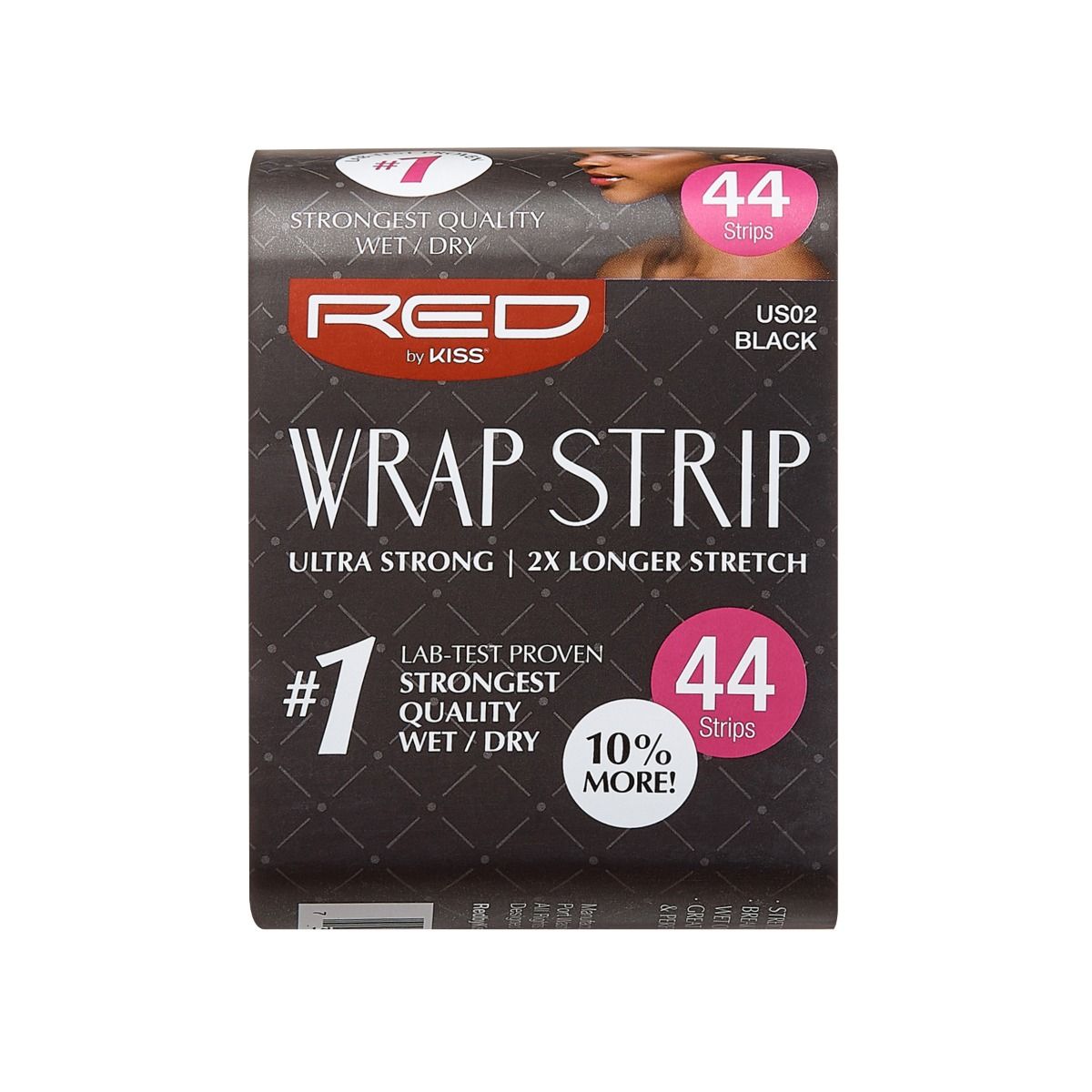 Red by Kiss Wrap Strips Black 3.5" 44 Strips #US02 (1 PACK)