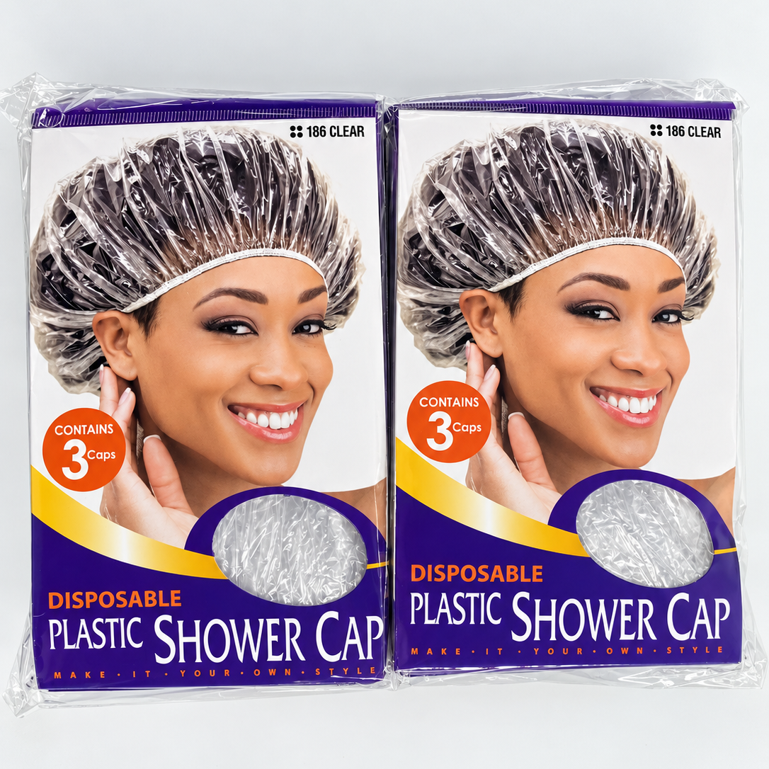 #186 Disposable Plastic Shower Cap / Clear (12PC)