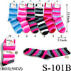 Stripe Design Long Socks / Assorted (Size 9-11) #S-101B  (12PC)
