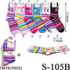 Stripe Design Long Socks / Assorted (Size 9-11) #S-105B  (12PC)
