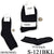 Plain Black Long Socks (Size 8-12) #S-121BKL  (12PC)