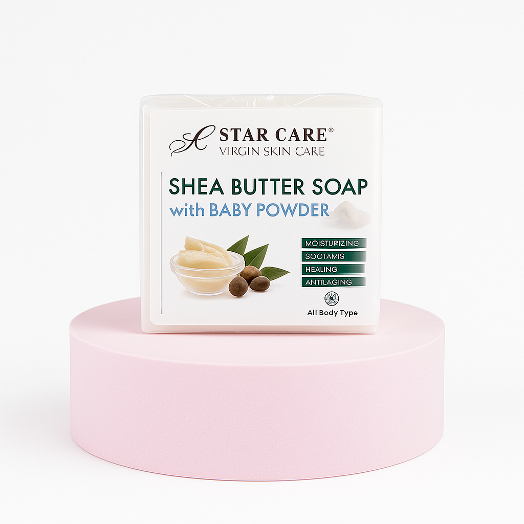 Star Care Virgin Skin Care Shea Butter Soap w/ Baby Powder 3.5oz (PC)