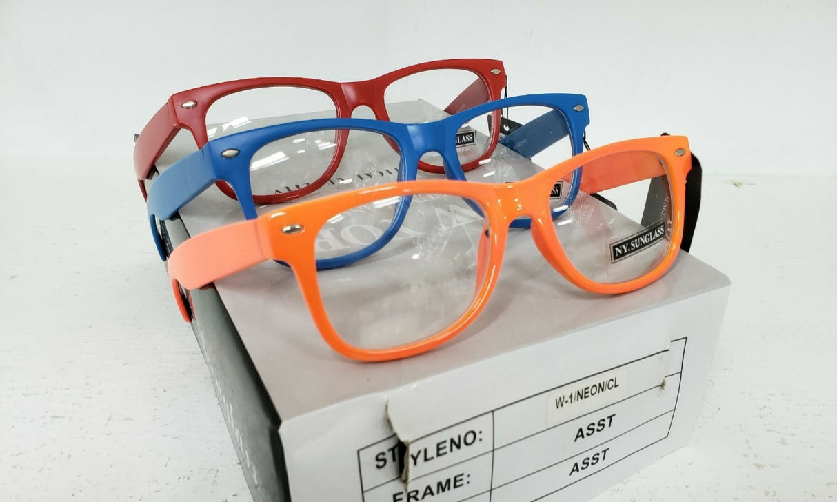 Wholesale Fashion Sunglasses #W-1/NEON/CL (12PC)