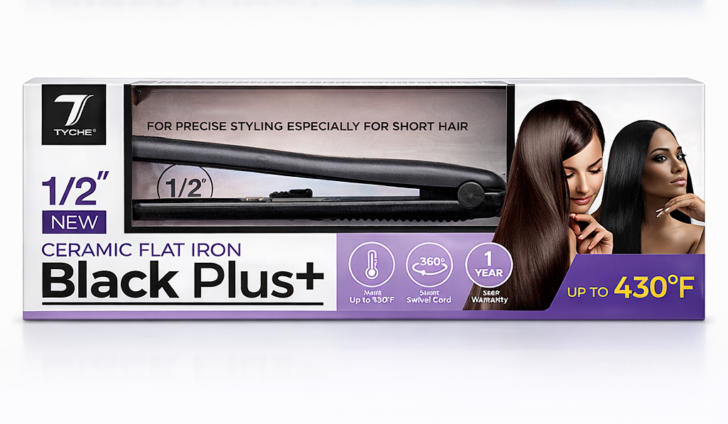 Tyche 0.5 Black Ceramic Flat Iron #TB050