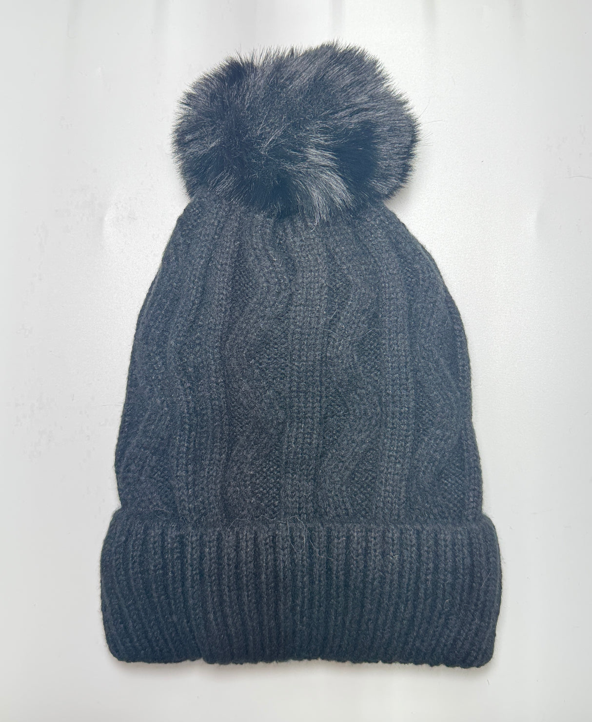 Fashion Knit Beanie with Pom Pom #2HT1060 Black (PC)