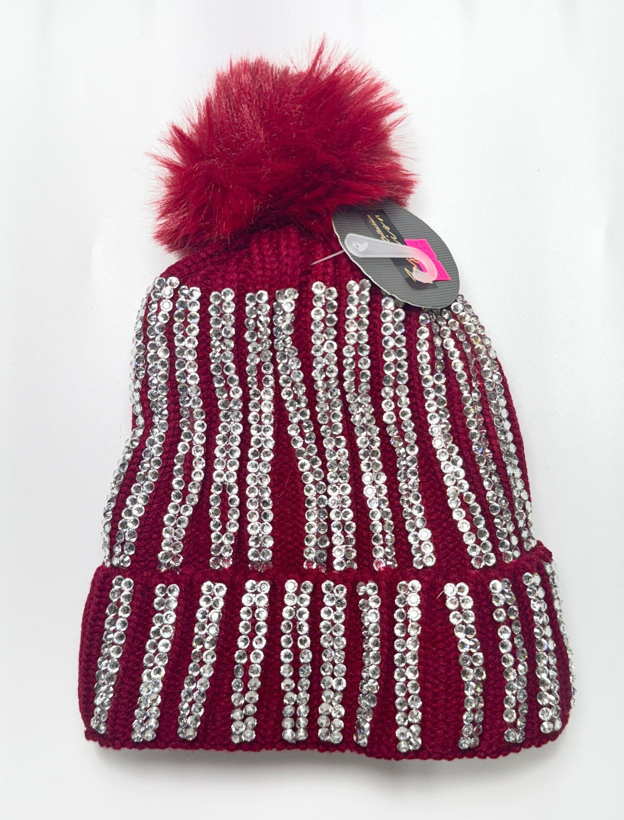 Fashion Rhinestone Pom Pom Winter Hat #AHT1023 - Multiple Colors (PC)