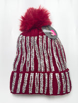 Fashion Rhinestone Pom Pom Winter Hat #AHT1023 - Multiple Colors (PC)