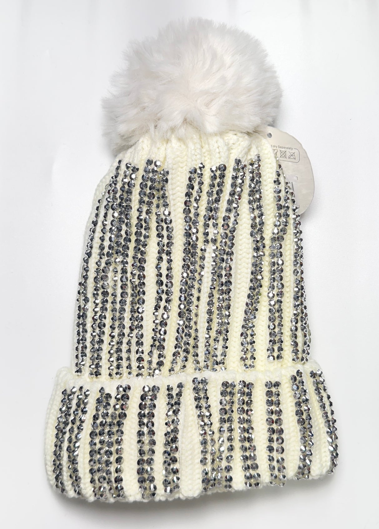Fashion Rhinestone Pom Pom Winter Hat #AHT1023 - Multiple Colors (PC)