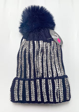 Fashion Rhinestone Pom Pom Winter Hat #AHT1023 - Multiple Colors (PC)