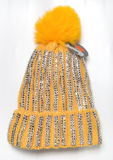 Fashion Rhinestone Pom Pom Winter Hat #AHT1023 - Multiple Colors (PC)