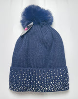 Fashion Rhinestone Knit Pom Pom Beanie #AHT1133 - Multiple Colors (PC)