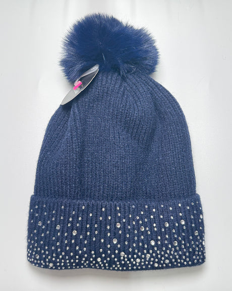 Fashion Rhinestone Knit Pom Pom Beanie #AHT1133 - Multiple Colors (PC)