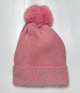 Fashion Rhinestone Knit Pom Pom Beanie #AHT1133 - Multiple Colors (PC)