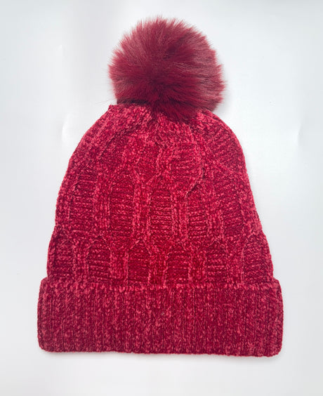 Fashion Knit Pom Pom Beanie #HT212 - Multiple Colors (PC)