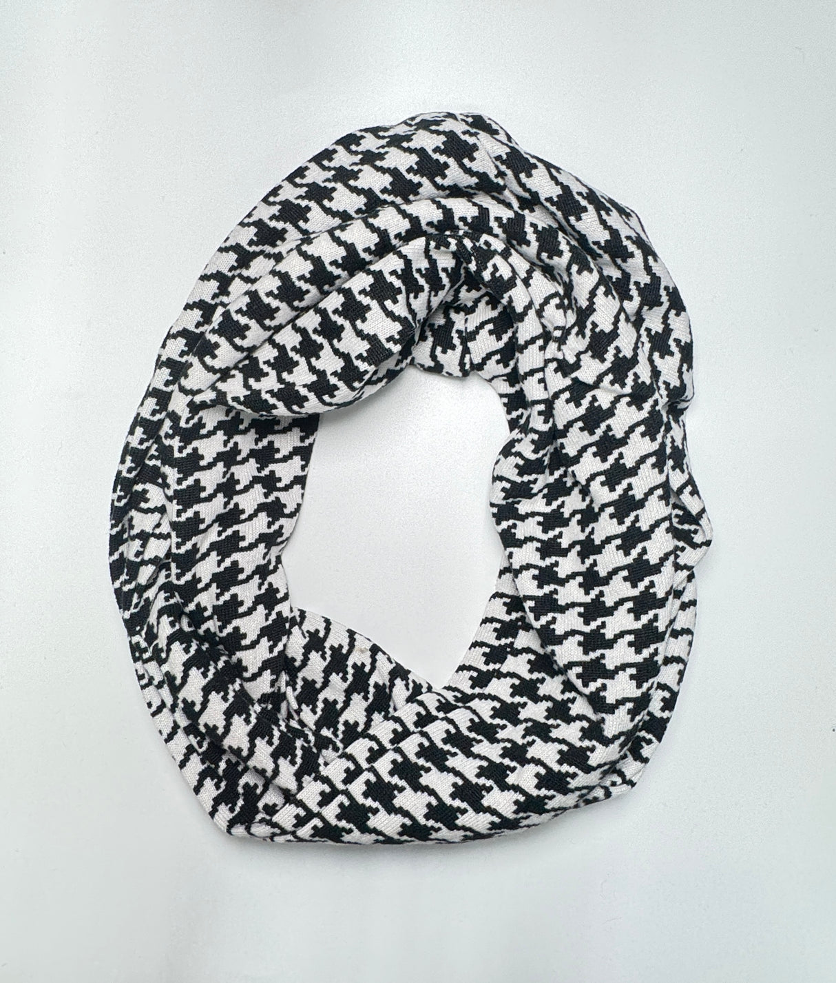 Fashion Black & White Houndstooth Infinity Scarf #AACG0893 (PC)