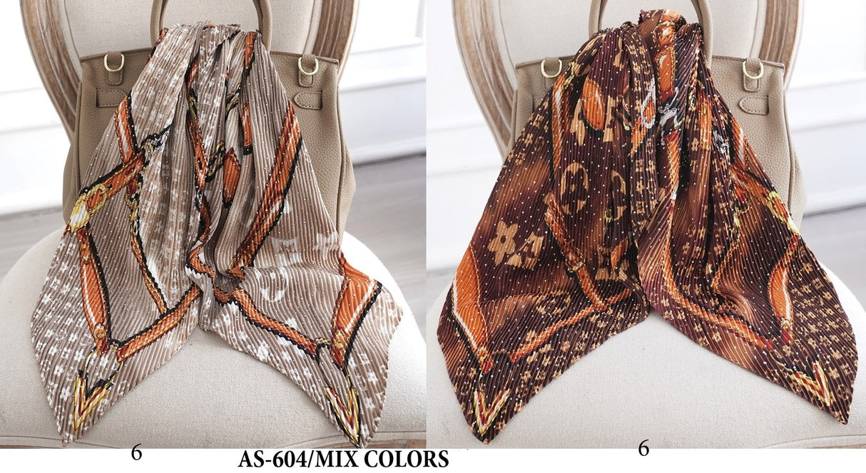 Fashion Satin Scarf #AS604/MIX (12PC)