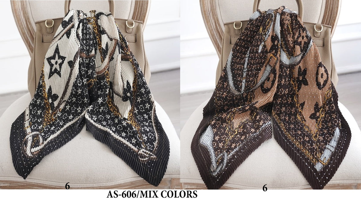 Fashion Satin Scarf #AS606/MIX (12PC)