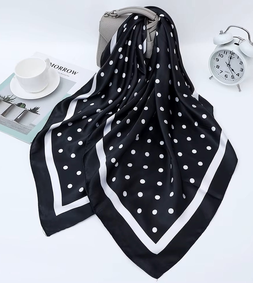 Fashion Satin Scarf #AS680 Black (12PC)