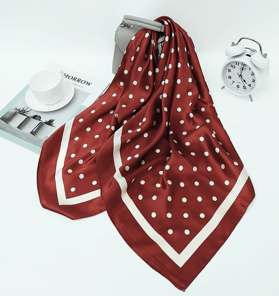 Fashion Satin Scarf #AS680 Burgundy (12PC)