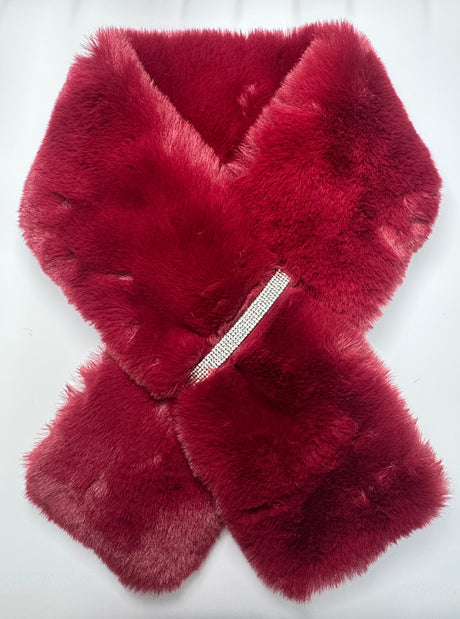 Fashion Faux Fur Rhinestone Scarf #KM2856 - Multiple Colors (PC)