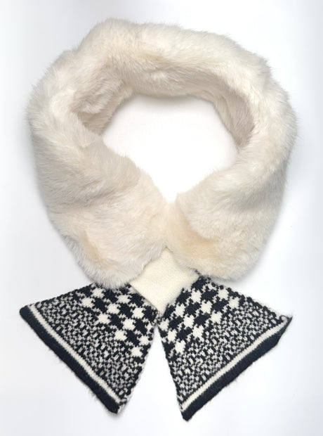 Fashion Faux Fur Houndstooth Scarf #SCA672 - Multiple Colors (PC)
