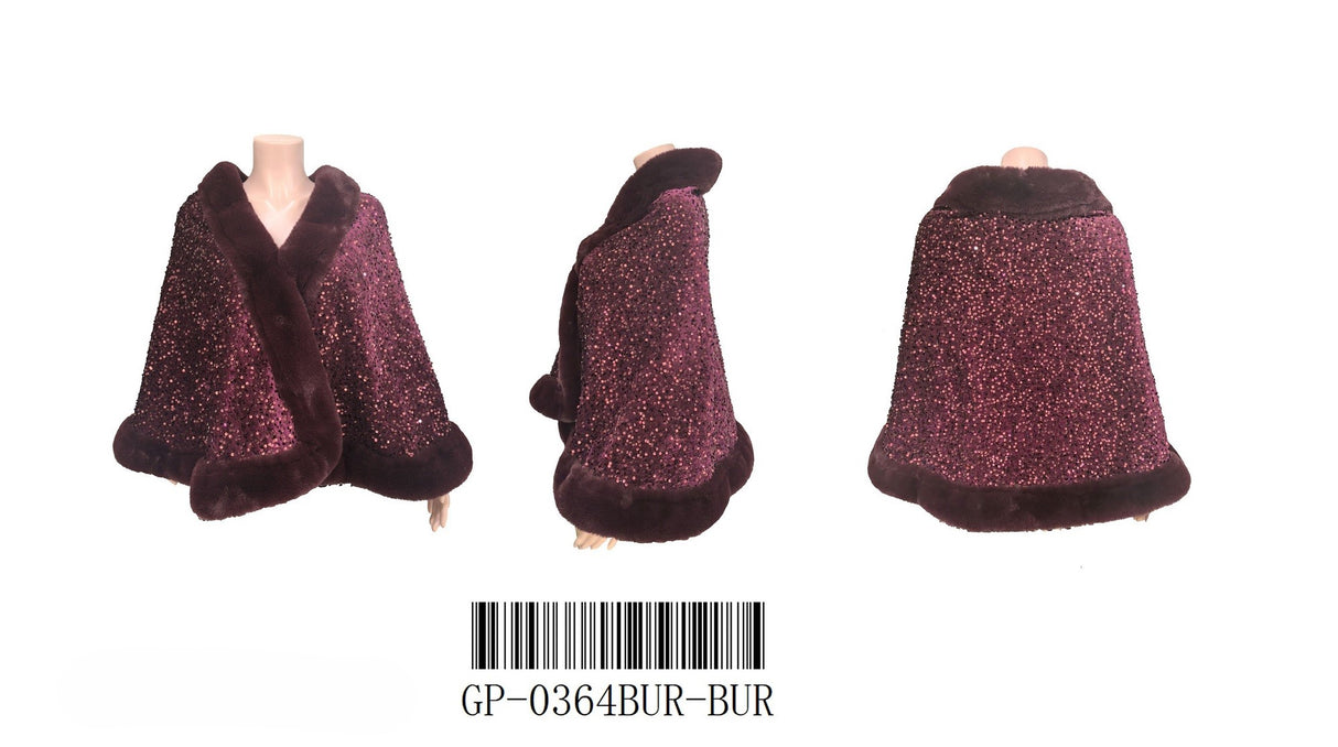 Fashion Fur Sequin Shawl #GP0364 - Multiple Colors (PC)