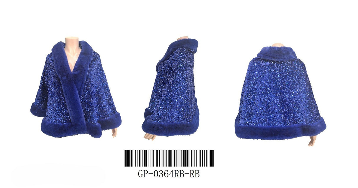 Fashion Fur Sequin Shawl #GP0364 - Multiple Colors (PC)