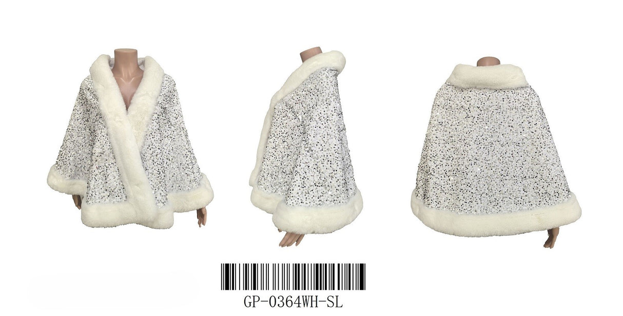 Fashion Fur Sequin Shawl #GP0364 - Multiple Colors (PC)